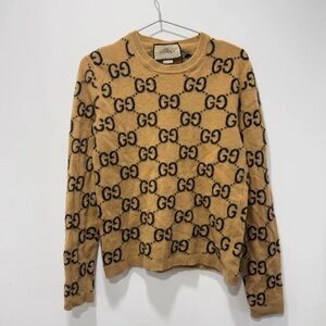 Gucci Beige and Black Patterned Sweater